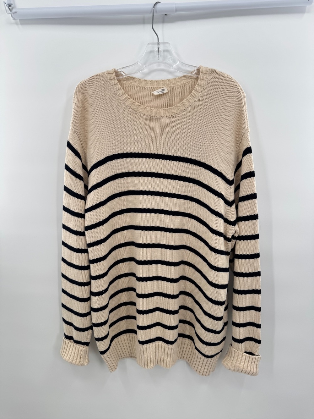 Brandy Melville Striped 100% Cotton Sweater Coastal Nautical Fisherman Old Money